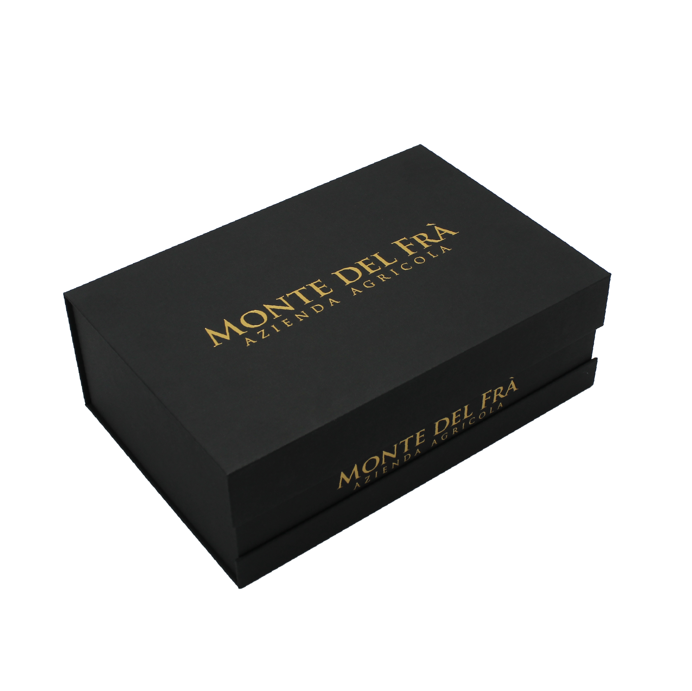 cassa da 2 bottiglie rigida nera con chiusura calamita